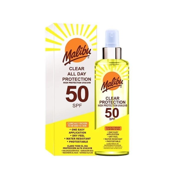 Malibu Clear Protection Spray, Solkräm SPF50 250ml