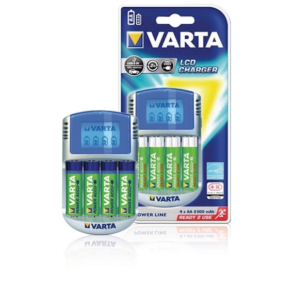 Varta NiMH batterioplader AA / AAA | 1.2 V DC | 4x AA/HR6 2600 mAh | Opladning | Euro / Type-C (CEE 7/16) | Energi fra batteritype: AA