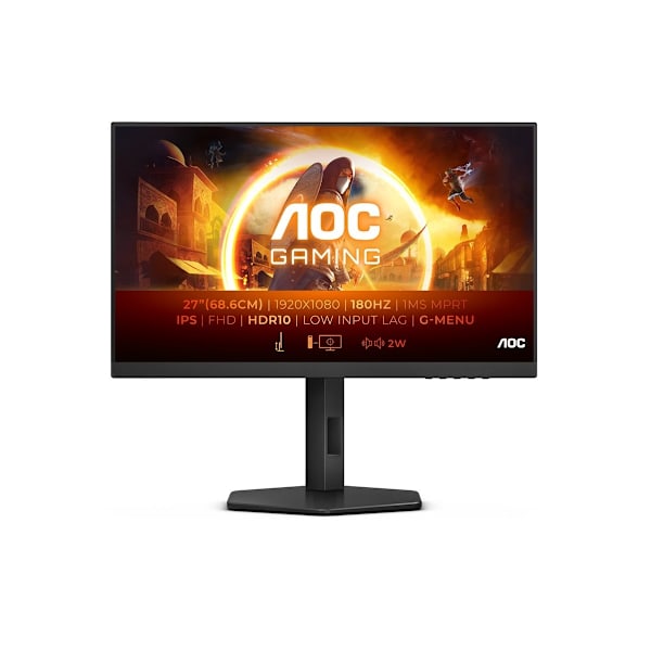 AOC Gamingskärm 27G4X 27" - 1920 x 1080 (Full HD) HDMI DisplayPort 180Hz Pivot Skærm
