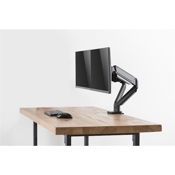 DELTACO Office, Dual desk, gas spring,17"-32",1,5-8kg,75x75-100x100