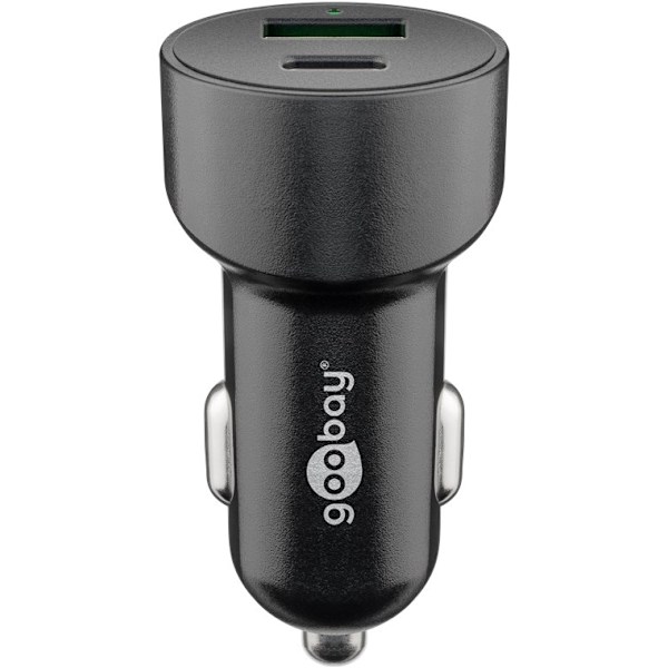 Goobay Dubbel USB-billadare USB-C™ PD (Power Delivery) (48 W) 48 W (12/24 V) USB-A/USB-C™ lämplig för enheter med USB-C™ (Power Delivery), t.ex. iPhon