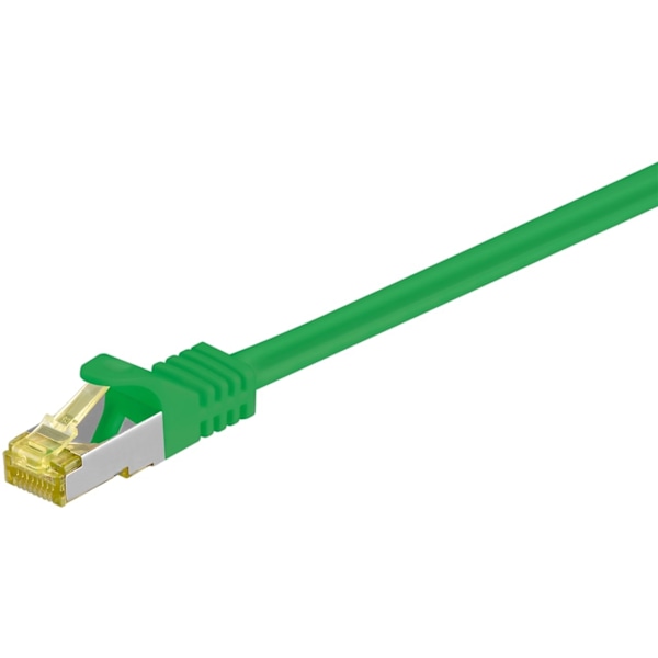 Goobay RJ45 netværkskabel S/FTP (PiMF), 500 MHz, med CAT 7 råkabel, grøn, 15 m LSZH halogenfri kabelkappe, kobber, RJ45-hanstik (CAT 6A)