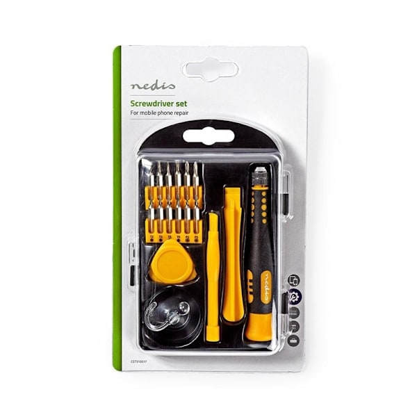 Nedis Phone/tablet repair set | 17-in-1 | Läsplatta / PC / Smartphone | Philips bits | Slitsade bits | Pentalobe-bits | Tri-wing-bits