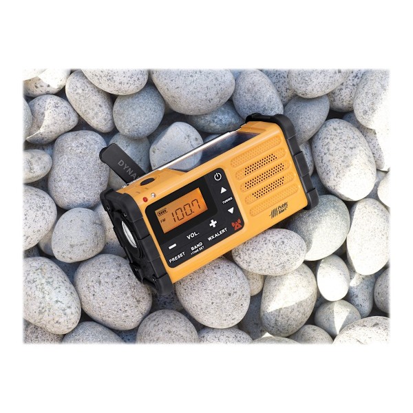 Sangean MMR88 Vevradio med ficklampa, solceller, USB, Gul/Svart