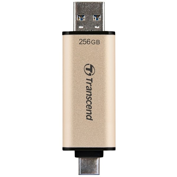 Transcend USB-minne JF930C 2-i-1 (USB3.2/USB-C) 256GB Guld