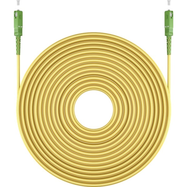 Goobay Lyslederkabel (FTTH), Singlemode (OS2) Yellow, gul (Simplex), 5 m fiberoptisk kabel, stik SC-APC (8°) > stik SC-APC (8°), halogenfri kabelkappe