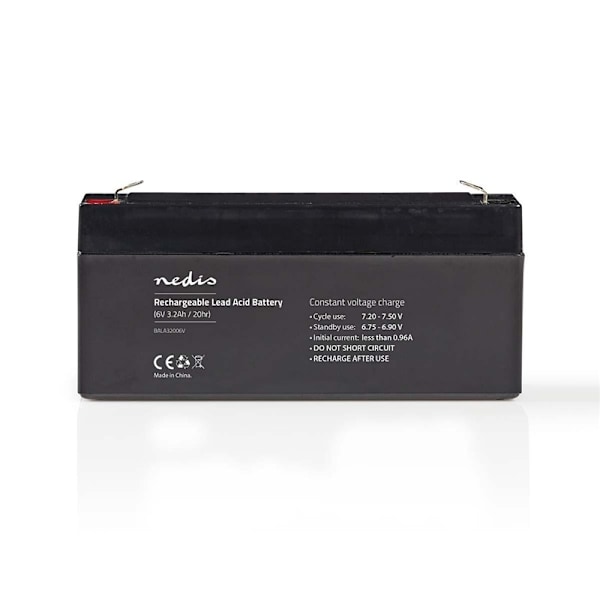 Nedis Uppladdningsbart blybatteri | Bly-syra | Uppladdningsbara | 6 V | 3200 mAh