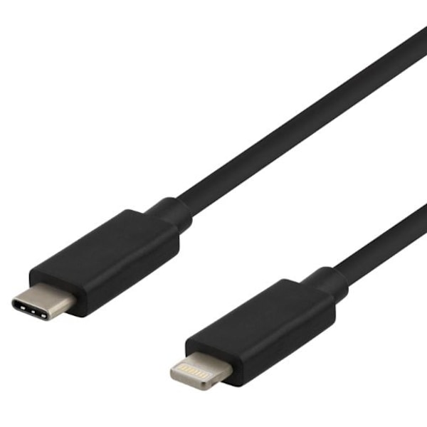 Kaapeli USB-C - Lightning, 2.4A, 1m, musta