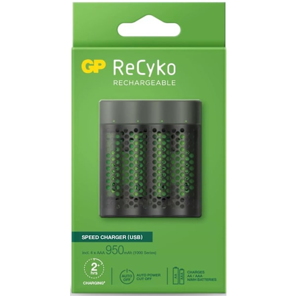 GP ReCyko Speed Charger w/4xAAA 950mAh (PB)