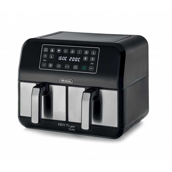 Ariete Air Fryer x 2 drawer metal Sort, Sølv