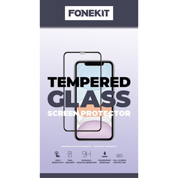 FoneKit Helfodral Härdat glas, iPhone 15 Pro Max Transparent