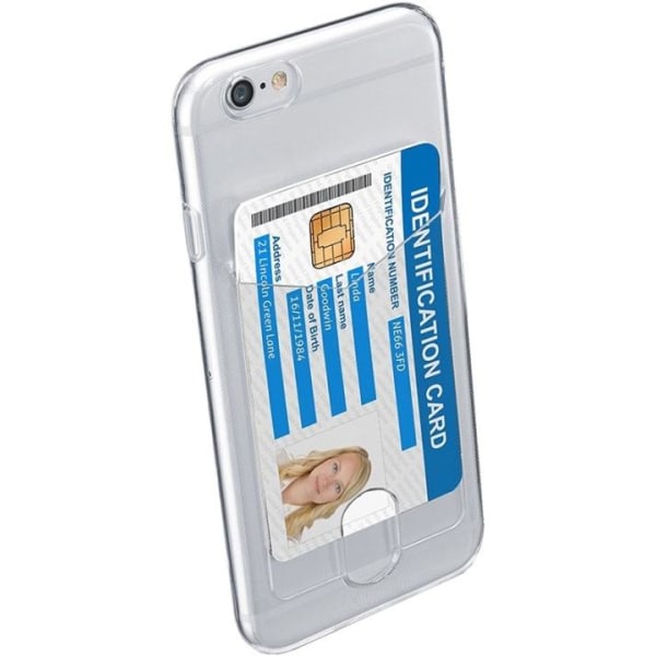 Cellularline Flexi Pocket, läpinäkyvä kuori korttipaikalla iPhon Transparent