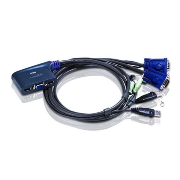 Atena CS62 US2-Port KVM Switch musta