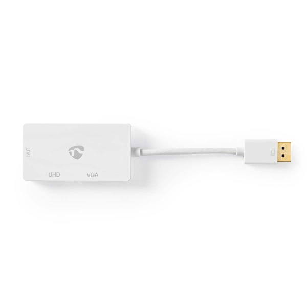 Nedis Displayport-adapter | DisplayPort Hane | DVI-D 24+1-Pin Hona / HDMI™ Utgång / VGA hona 15p | 4K@60Hz | Guldplaterad | Omkopplingsbar | 0.20 m |
