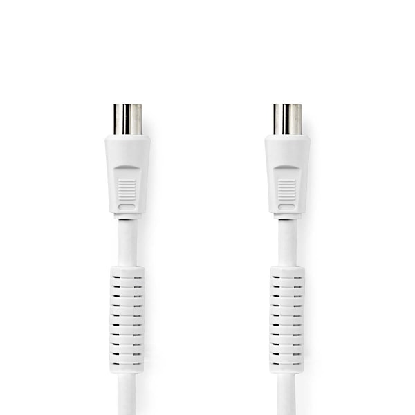 Nedis Koaksiaalikaapeli | IEC (Coax) Uros | IEC (Coax) Naaras | Niklattu | 120 dB | 75 Ohm | Nelinkertainen suojaus | 1.50 m | Pyöreä | PVC | Valkoine