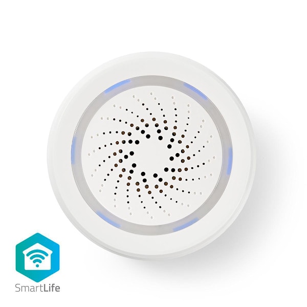 Nedis SmartLife Sireeni | Wi-Fi | Verkkovirtakäyttöinen | 8 ääntä | 85 dB | Android™ / IOS | Valkoinen