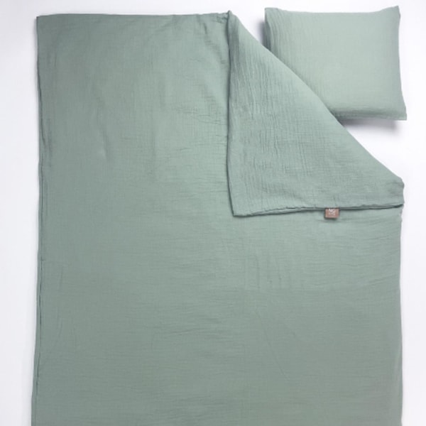 NG Baby Påslakan Spjälsäng Muslin Frosty Green