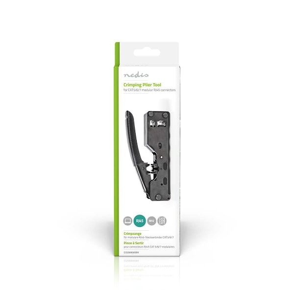 Nedis Crimp Tang | CAT5 / CAT5e / CAT6 / CAT6a / CAT7 / RJ12 / RJ45 | Klipper / Plier | ABS / Stål | Sort