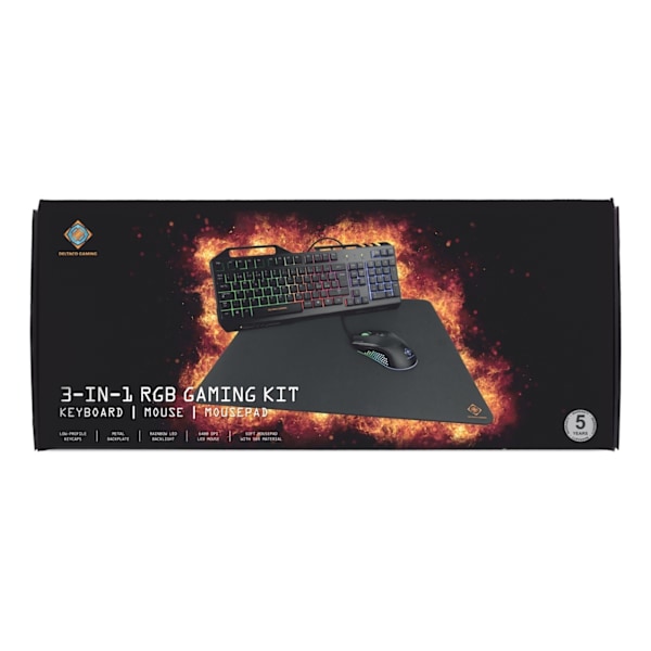 DELTACO GAMING 3-in-1 Gaming kit, Rainbow LED backlight, black