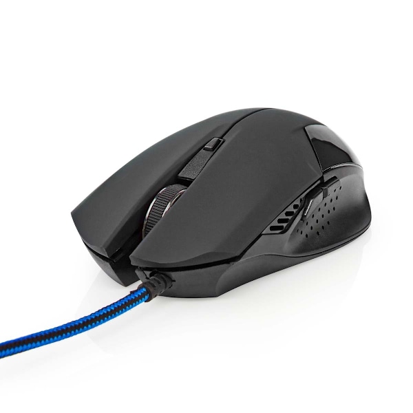 Nedis Gaming Mouse | Kabel | 1200 / 2400 / 4800 / 7200 dpi | Justerbar DPI | Antal knapper: 6 | Programmerbare knapper | Højrehåndet | 1.50 m | Uden B
