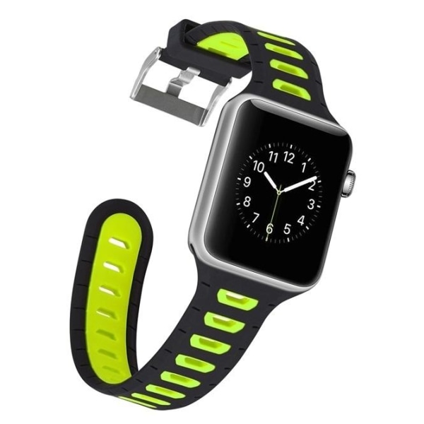 Silikone urrem kompatibel med Apple Watch, 38mm, Sort, Gul