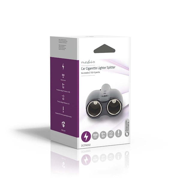 Nedis Universal DC Power Adapters | Biladapter | 120 W | Inspänning: 12 V DC | 12 V DC | Maximal utgångsström per port: 10 A | Svart