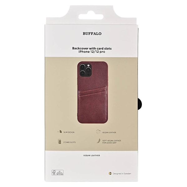 Buffalo Mobilskal PU 2 Kortfack Brun - iPhone 12/12 Pro Brun