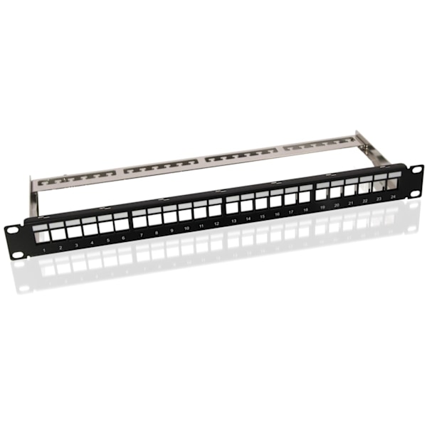 Goobay 19 tommer (48,3 cm) Keystone patch-panel (1 HE) inkl. 24x CAT 6 moduler (UTP)