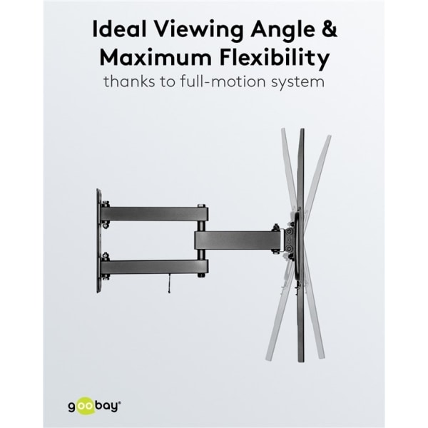 Goobay TV vægbeslag Basic FULLMOTION (L) til tv-apparater fra 37 til 70 tommer (94-178 cm), fuldt bevægeligt (drejelig og vippelig) op til 35 kg