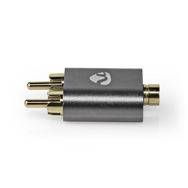 Nedis Stereo Audio Adapter | 2x RCA Hane | 3.5 mm Hona | Guldpla