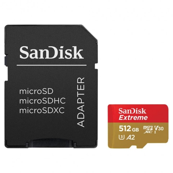SanDisk MicroSDXC Extreme 512GB Adapter 190MB/s A2 C10 V30