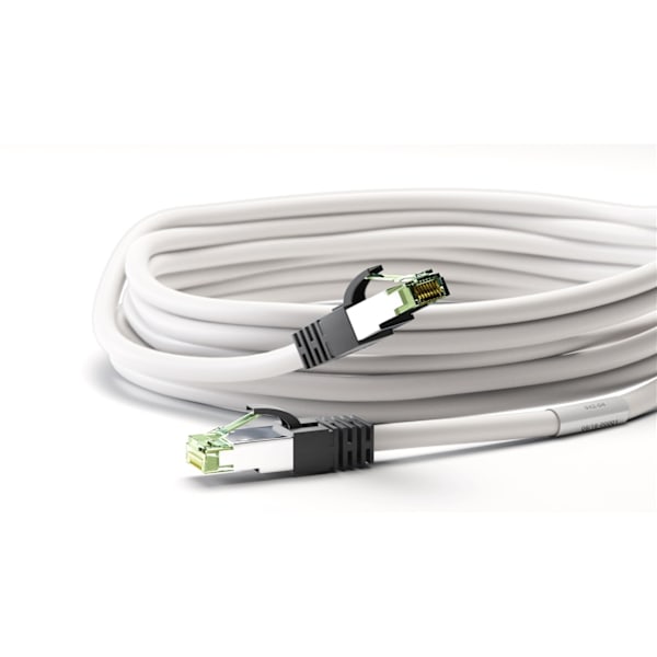 Goobay CAT 8.1 Patchkabel, S/FTP (PiMF), vit 99,9 % syrefri kopparledare (OFC), AWG 24, halogenfri kabelhölje (LSZH), 0.25 m