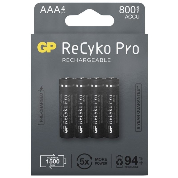 GP ReCyko Pro AAA-batterier 800mA