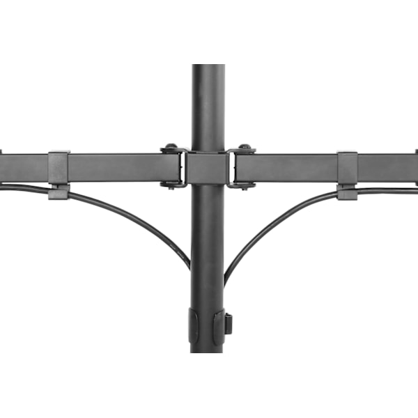 DELTACO GAMING - Dual-monitor skrivbordsfäste, 13"-32" skärmar, VESA 75x75/100x1