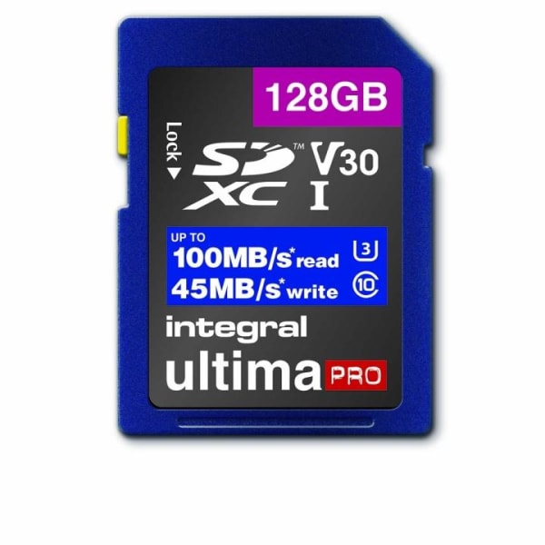 INTEGRAL High Speed SDHC/XC V30 UHS-I U3 128 GB SD-hukommelsesko