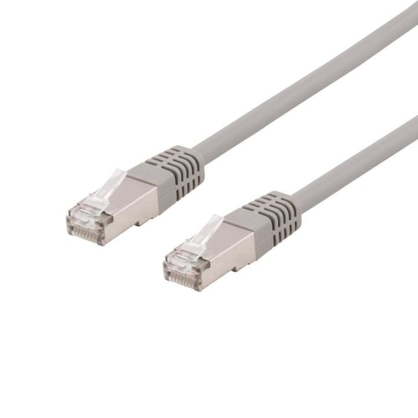 Deltaco U/FTP Cat6a patch cable, LSZH, 0.3m, grey