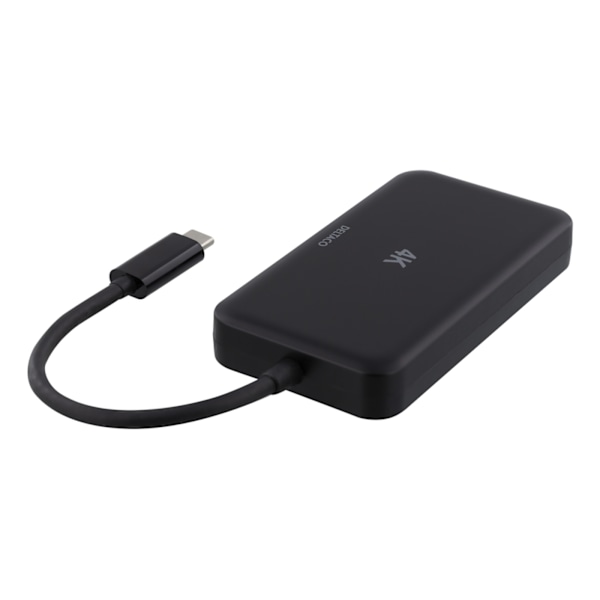 DELTACO USB-C till HDMI/DP/DVI/VGA-adapter, 4K, DP Alt Mode, svart