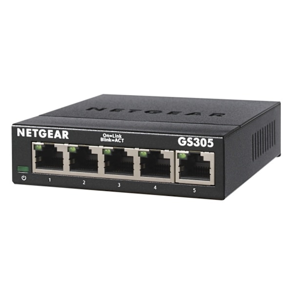 Netgear GS305-300PES nätverksswitchar Ohanterad L2 Gigabit Ethernet (10/100/1000 Svart