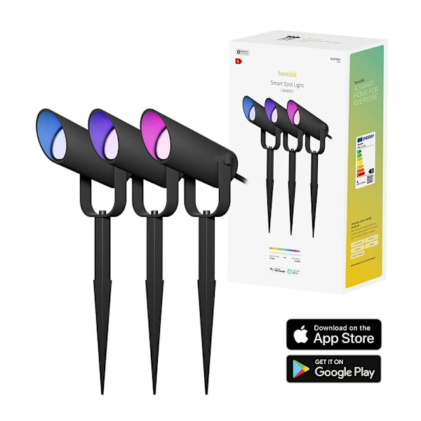 Hombli Smart Spots Udendørs 3-pak RGB CCT Sort