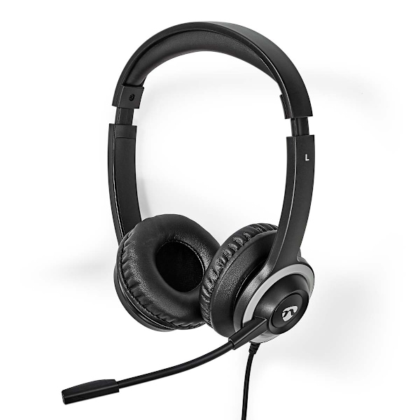 Nedis PC headset | On-Ear | Stereo | USB Type-A / USB Type-C™ | Vikbara Mikrofon | Svart
