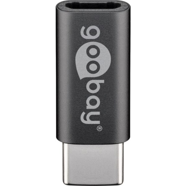 Goobay Adapter USB-C™ till USB 2.0 Micro-B, grå USB-C™ plugg > U