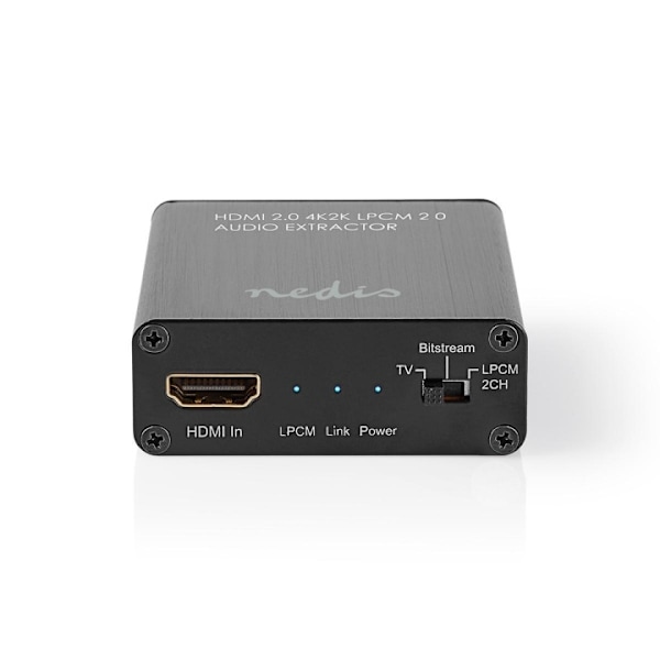 Nedis HDMI ™ Extractor | HDMI™ Input | HDMI™ Output / TosLink Hun / 1x 3.5 mm | Maksimal opløsning: 4K@60Hz | 18 Gbps | Metal | Antracit | Gaveæske