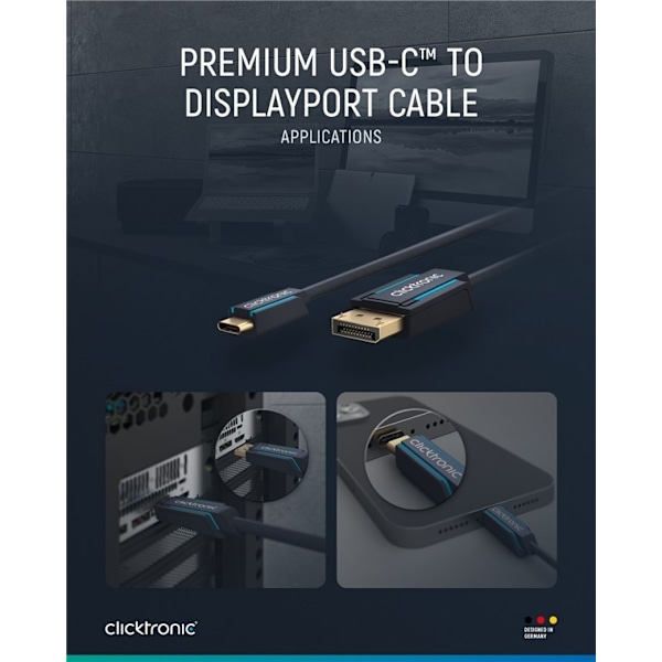 ClickTronic USB-C™ - DisplayPort™ -sovitinkaapeli Premium