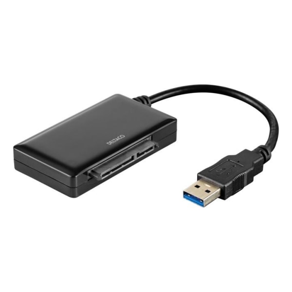 DELTACO USB 3.0 till SATA 6Gb/s adapter, för 2,5/3,5" hdd, svart