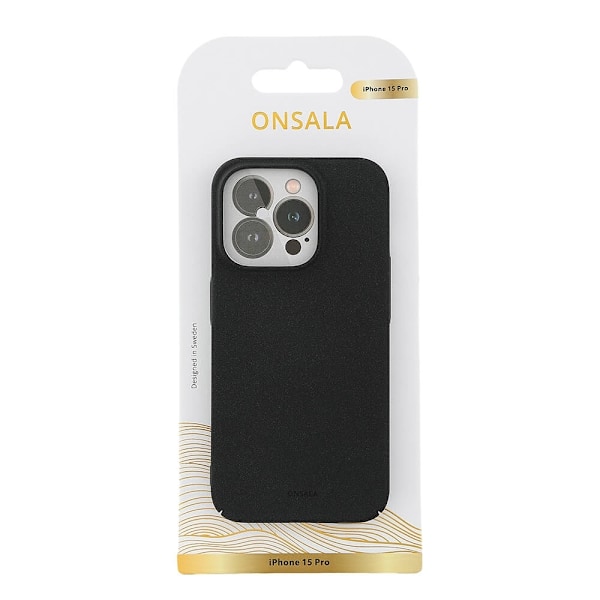 Onsala Mobilcover Ultra Slim Sand Burst Sort - iPhone 15 Pro Svart