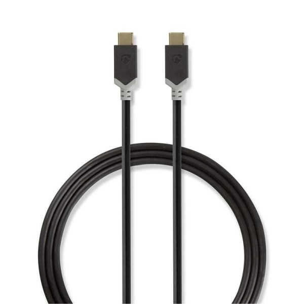 Nedis USB-kabel | USB 3.2 Gen 2 | USB-Câ„¢ Hane | USB-Câ„¢ Hane | 100 W | 10 Gbps | Guldplaterad | 1.00 m | Rund | PVC | Antracit | Kartong med fönste