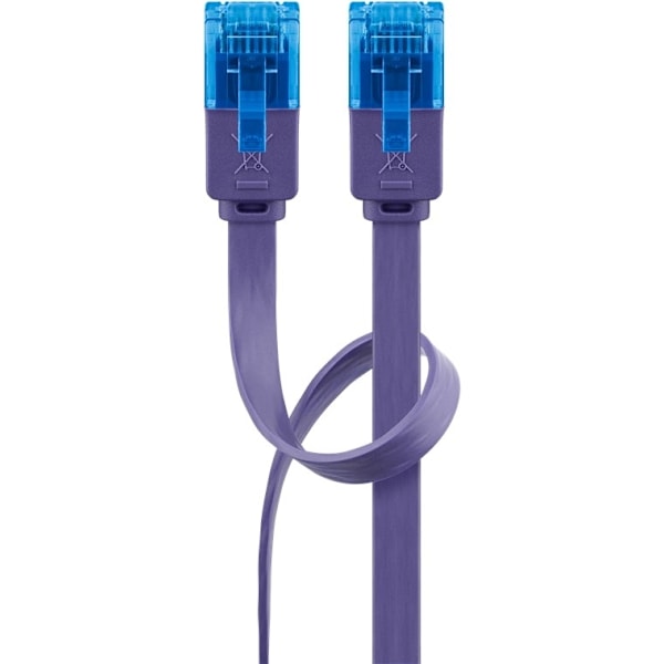 Goobay Flad netværkskabel CAT 6A, U/UTP, violet kobberleder (CU), 2 m