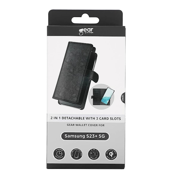 GEAR Mobilcover 2-i-1 Sort - Samsung S23+ 5G Svart