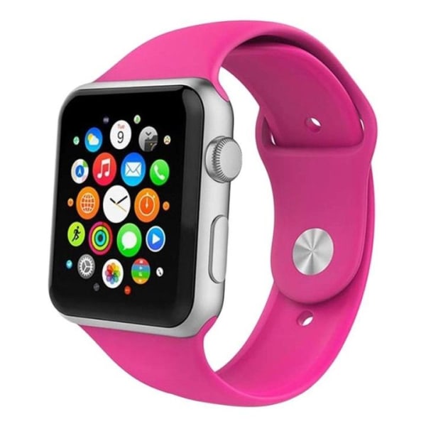 Silikon Klockarmband kompatibelt med Apple Watch, 42mm, Cerise R