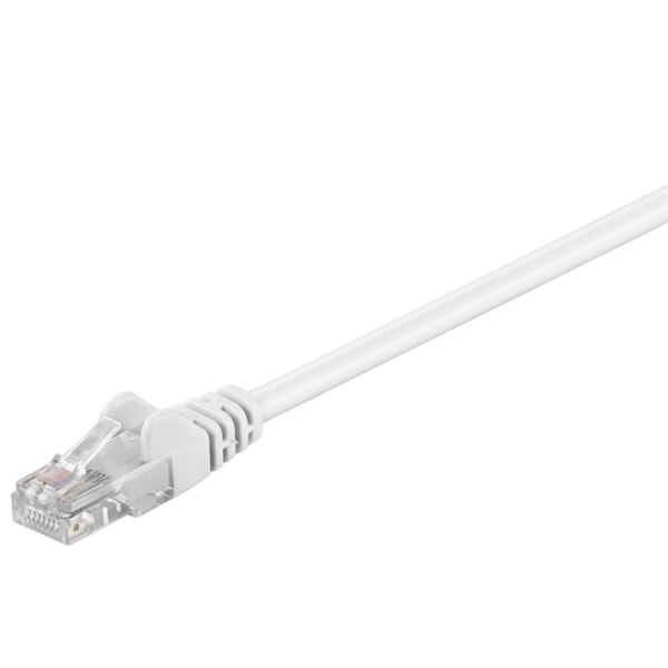 Goobay Patchkabel CAT 5e, U/UTP, vit, 7,5 m kopparklädd aluminiumtråd (CCA)